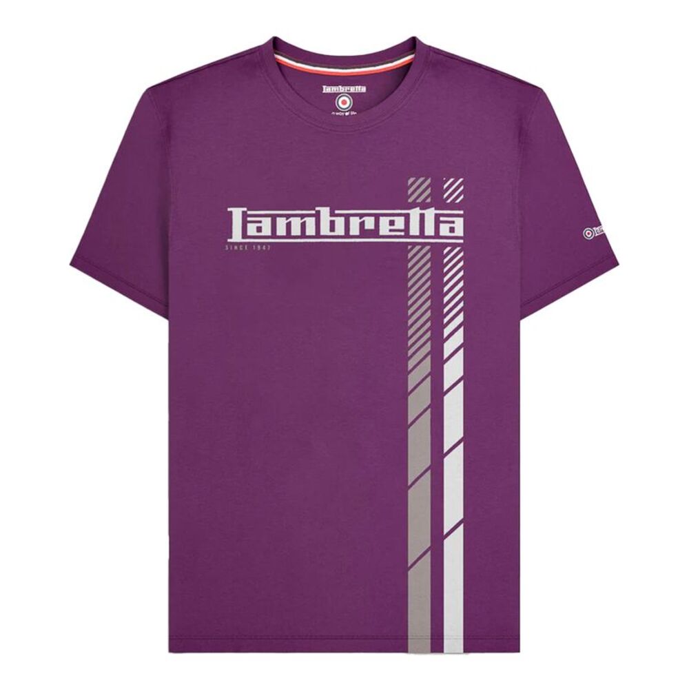 Lambretta Mens SS25 Racing Stripe T-Shirt / Winter Bloom